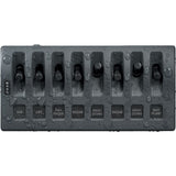 Panel de interruptores impermeable Blue Sea 4309 WeatherDeck® de 12V CC - 8 posiciones