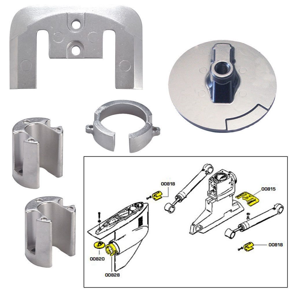 Tecnoseal Kit de Ánodos con Accesorios - Mercury Bravo 1 - Aluminio