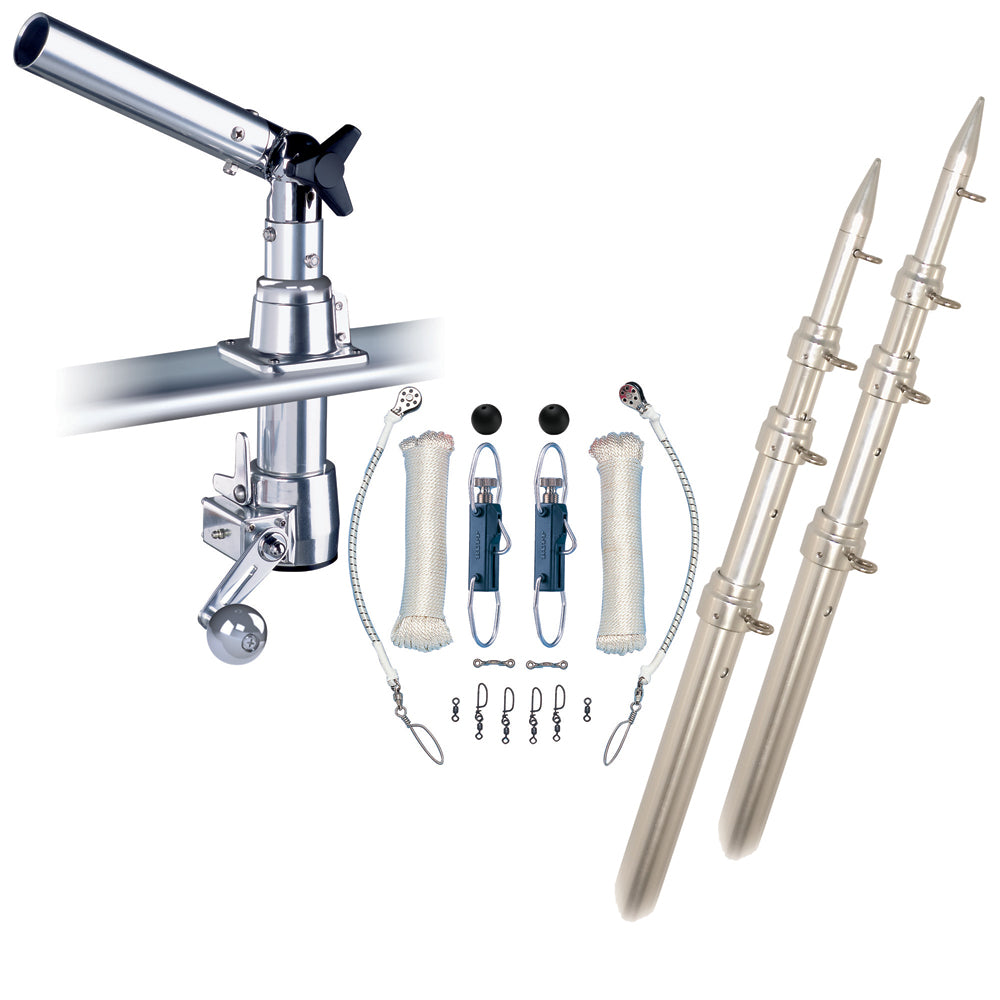 Rupp Z-30 Top Gun Kit de Estabilizadores con Pertigas de 18' y Kit Completo de Aparejo de una Sola Línea con Clips de Liberación Klickers