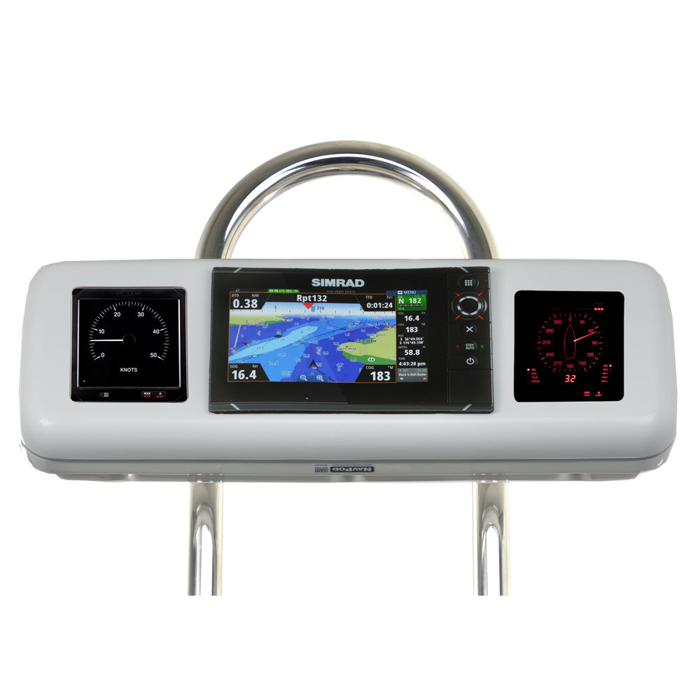 Sistema NavPod GP1606 SystemPod precortado para Simrad NSS7 evo2 o B&G Zeus² 7 y 2 instrumentos para protector ancho de 9.5"