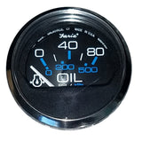 Medidor de presión de aceite Faria Chesapeake Negro de 2" (80 PSI)
