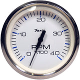 Faria Chesapeake Blanco SS Tacómetro de 4" - 4000 RPM (Diésel) (Captación Magnética)
