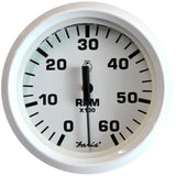 Tacómetro Faria Dress White de 4" - 6000 RPM (Gasolina) (Intraborda y dentro-fuera)