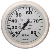 Velocímetro Faria Dress White de 4" - 80 MPH (Pitot)