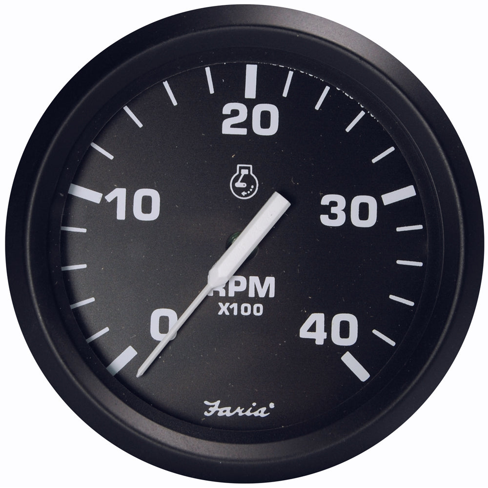 Tacómetro Faria Euro Negro 4" - 4000 RPM (Diésel - Captador magnético)