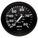 Velocímetro Faria Euro Black de 4" - 80 MPH (Pitot)