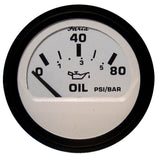 Manómetro de presión de aceite Faria Euro Blanco 2" (80 PSI)