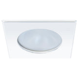 Downlight LED Quick Blake XP - 4W, IP66, montaje con muelles - Bisel cuadrado blanco, luz redonda blanco cálido