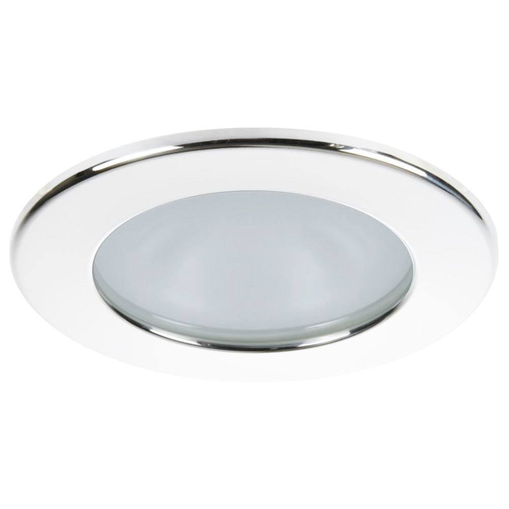 Downlight LED Quick Kai XP - 4W, IP66, montaje con tornillos - Bisel redondo blanco, luz blanca cálida redonda