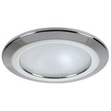 Downlight LED Quick Kor XP - 4W, IP66, montaje con tornillos - Bisel redondo de acero inoxidable, luz redonda blanco cálido