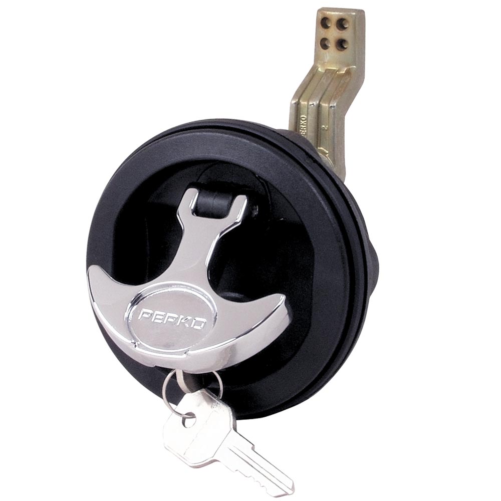 Perko Montaje en Superficie y Cerrojo - Cuerpo Negro, Manija Cromada, Leva Descentrada, 3/4" - 2-3/8"