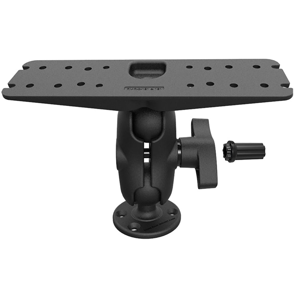 Soporte para electrónica marina de alta resistencia RAM Mount con kit de seguridad Pin-Lock, brazo corto