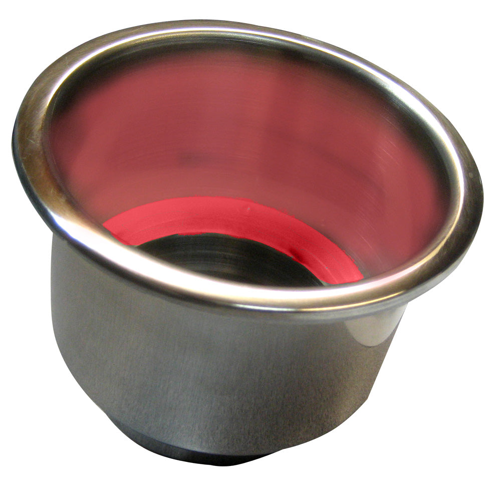 Portavasos de montaje empotrado Whitecap con luz LED roja - Acero inoxidable