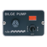 Interruptor iluminado de panel de 3 vías Rule Deluxe para flotador automático de 24/32 V CC