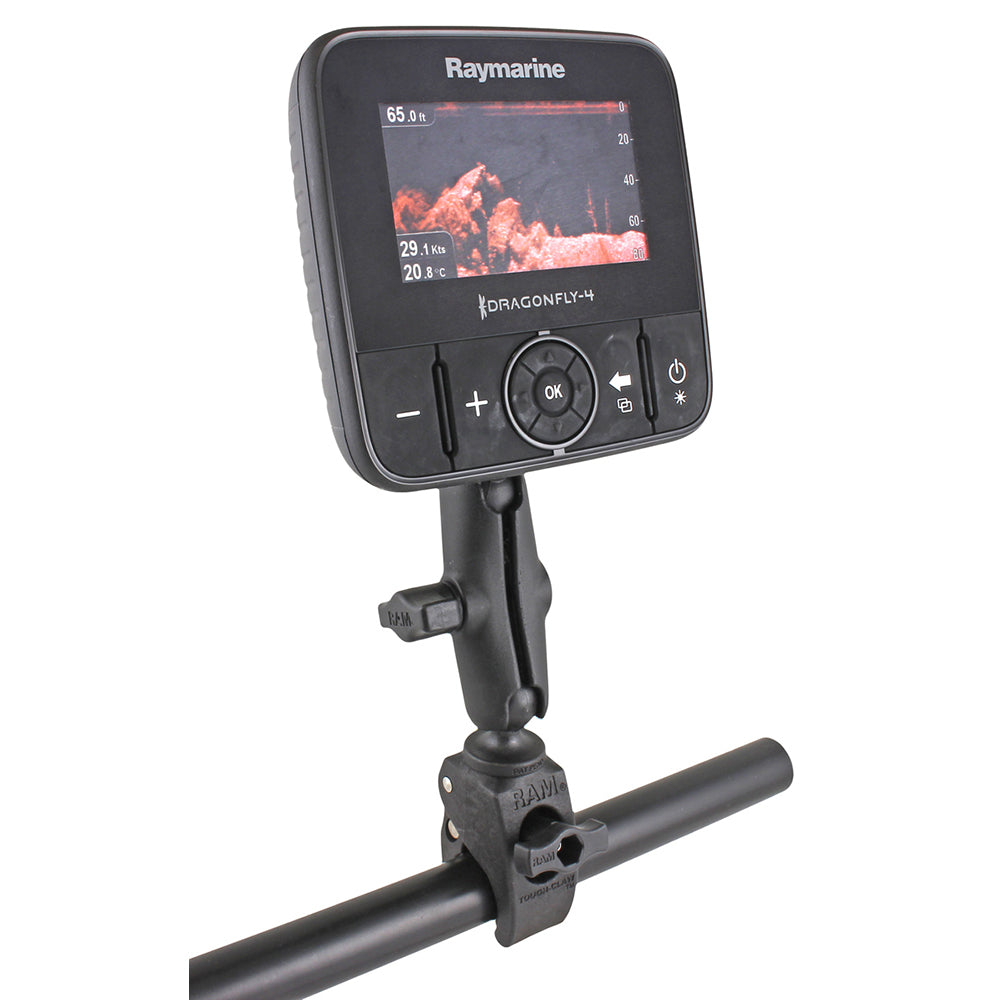 Base RAM Mount Small Tough-Claw™ con bola de 1" y perno hexagonal de acero inoxidable M6 x 30 para Raymarine Dragonfly-4/5 y WiFish