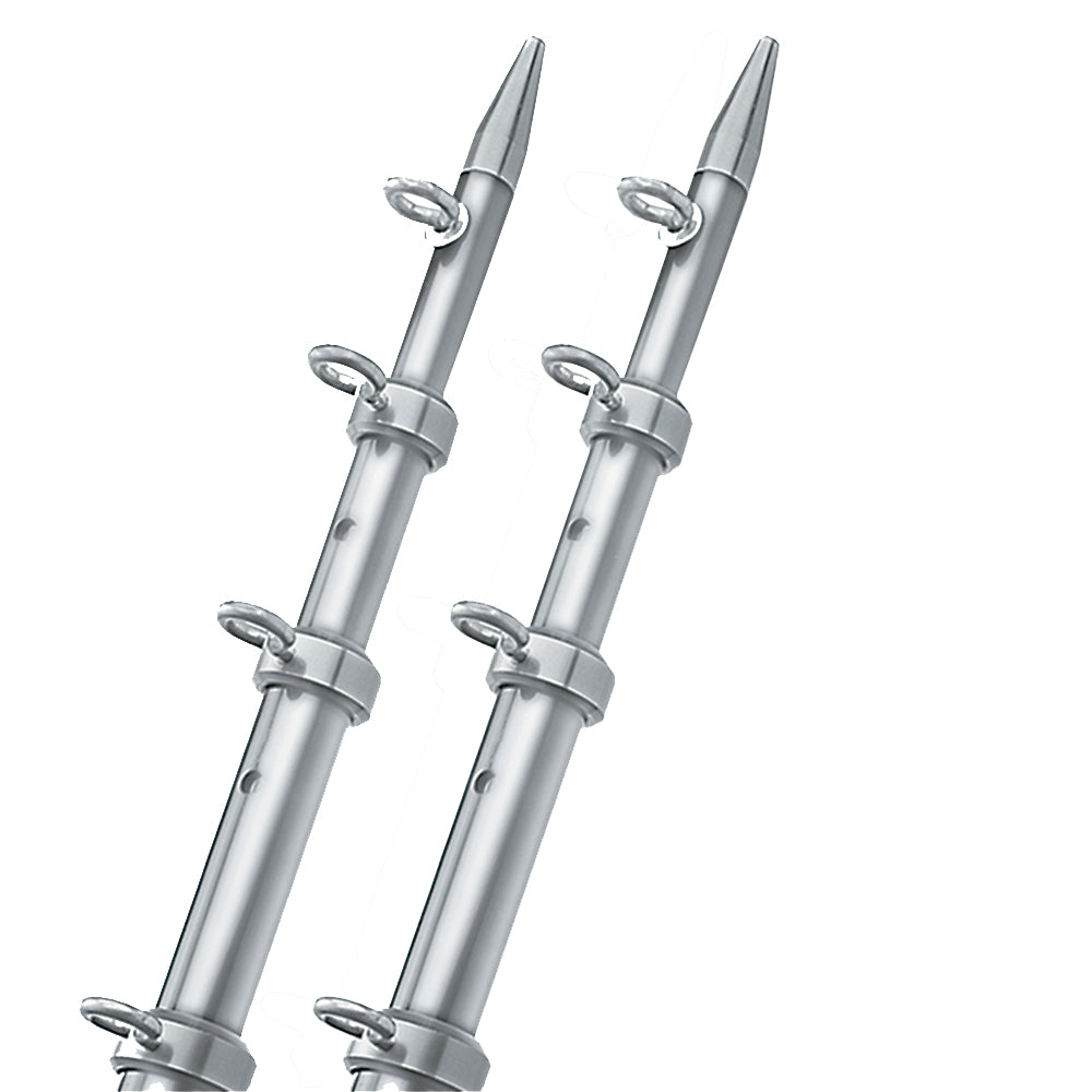 Astas estabilizadoras TACO de 15' plateadas/plateadas - 1-1/8" de diámetro