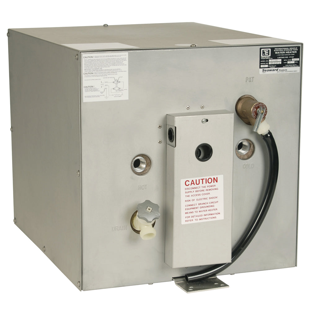 Calentador de agua Whale Seaward de 11 galones con intercambiador de calor trasero - Acero galvanizado - 120 V - 1500 W
