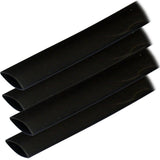 Tubos termorretráctiles con revestimiento adhesivo Ancor (ALT) - 3/4" x 12" - Paquete de 4 - Negro
