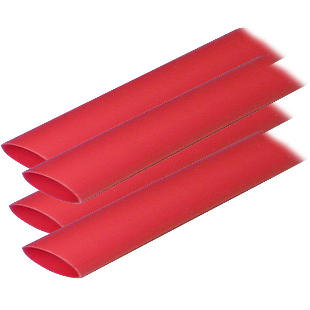 Tubo Termocontraíble con Adhesivo Ancor (ALT) - 3/4" x 6" - Paquete de 4 - Rojo