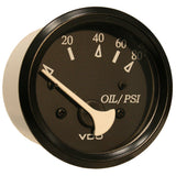 Manómetro de presión de aceite marino VDO Cockpit - 80 PSI - Esfera/Bisel negro