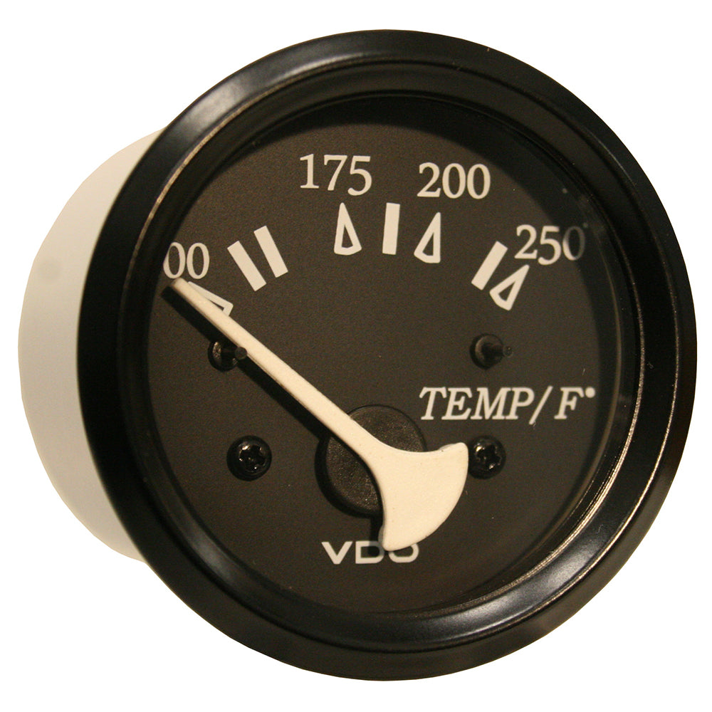 Indicador de temperatura de agua VDO Cockpit Marine de 52 mm (2-1/16") 250° F - Esfera/bisel negro