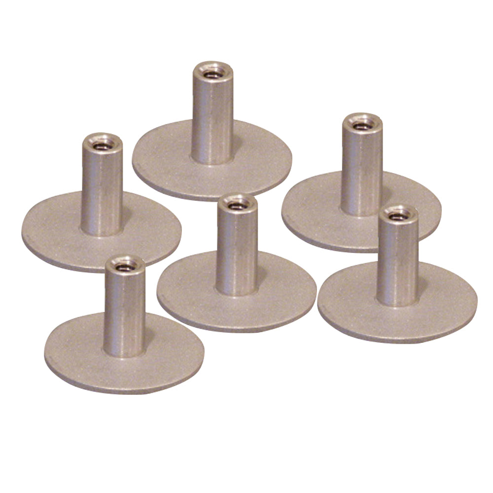 Separador de Acero Inoxidable para Soldar, Base de 1.25", Rosca de 1/4" x 20, 0.75" de Alto - Paquete de 6