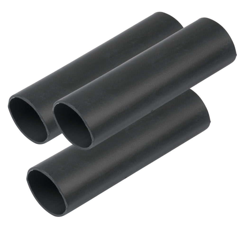 Ancor Tubo Termocontraíble de Pared Gruesa - 3/4" x 3" - Paquete de 3 - Negro