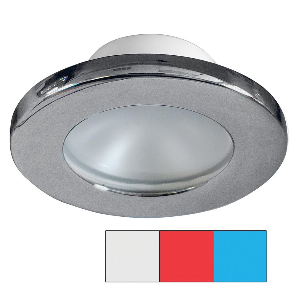 Luz de montaje con tornillo i2Systems Apeiron A3120 - Roja, blanca fría y azul - Acabado en níquel cepillado