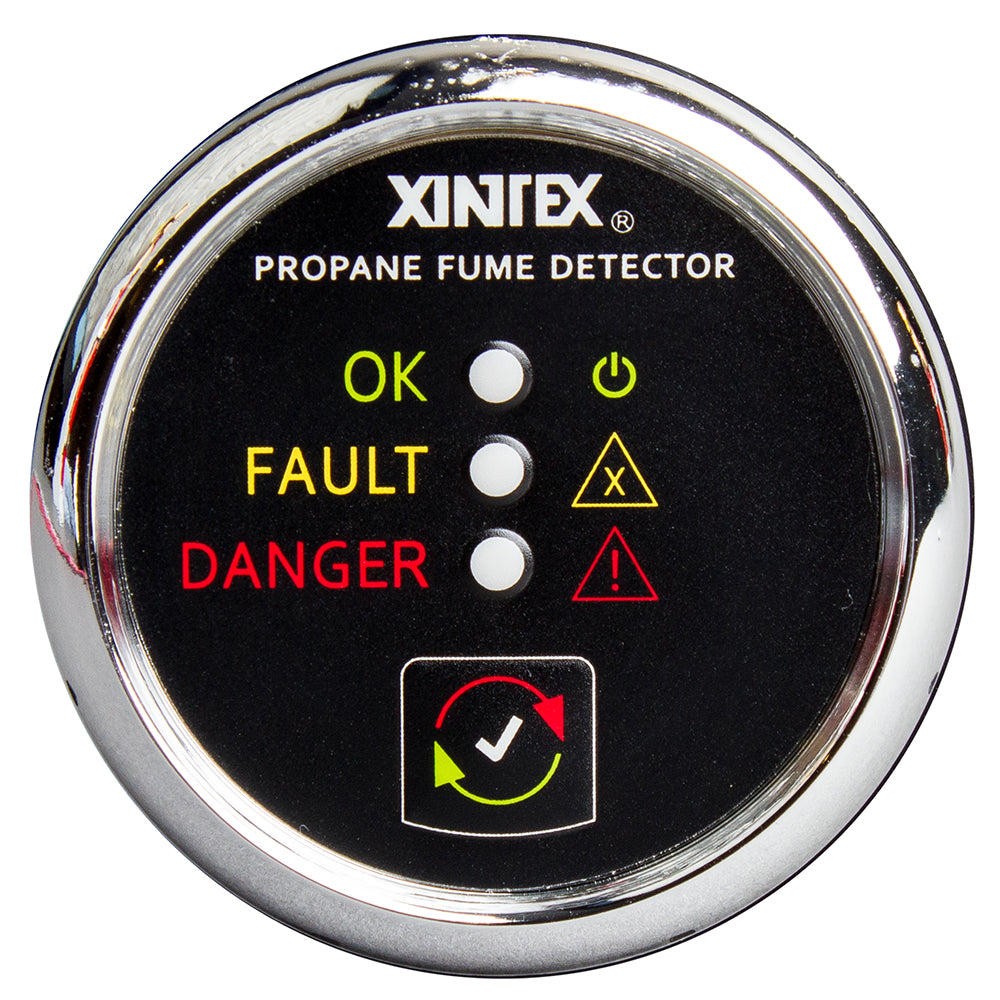 Detector de humos de propano Fireboy-Xintex con sensor de plástico - Sin válvula solenoide - Pantalla con bisel cromado