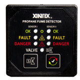 Detector de humos de propano Fireboy-Xintex con 2 sensores de plástico - Sin válvula solenoide - Pantalla con embellecedor cuadrado negro