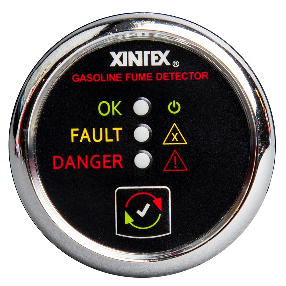 Detector de humos de gasolina Fireboy-Xintex - Bisel cromado - 12/24 V