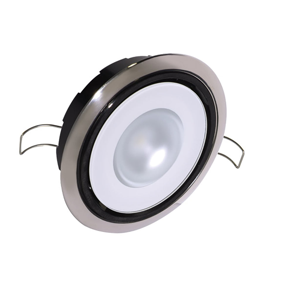 Luz descendente orientable Lumitec Mirage - Atenuable blanca, no atenuable roja/azul - Bisel pulido
