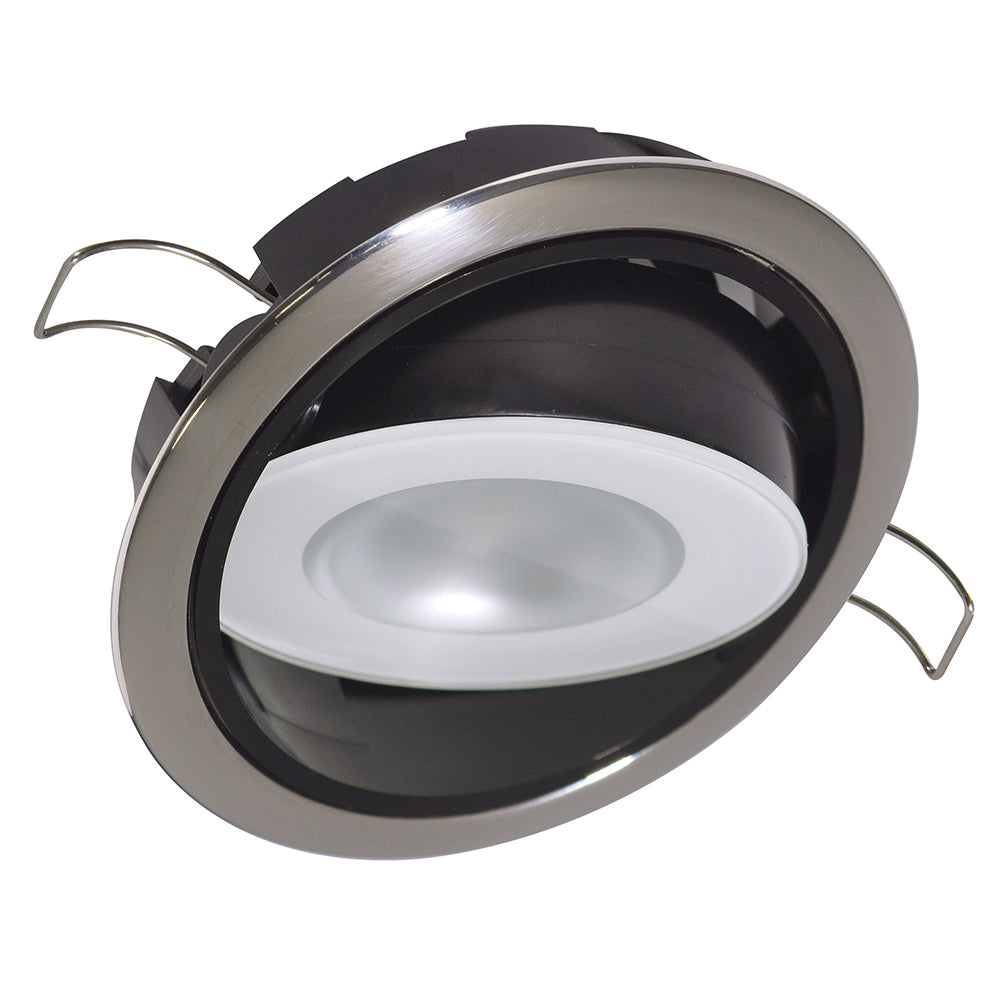 Luz descendente orientable Lumitec Mirage - Atenuable blanca, no atenuable roja/azul - Bisel pulido
