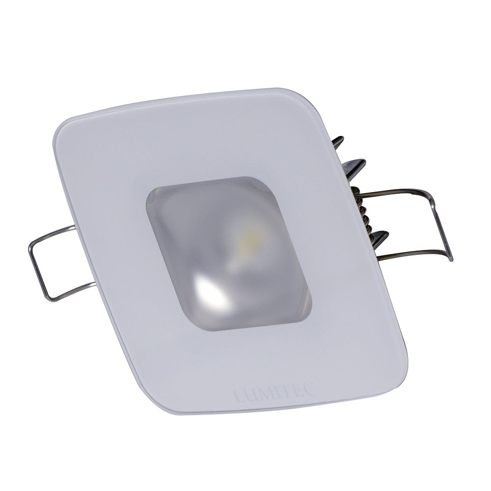 Downlight Lumitec Mirage cuadrado: blanco regulable, rojo/azul no regulable - carcasa de cristal - sin bisel