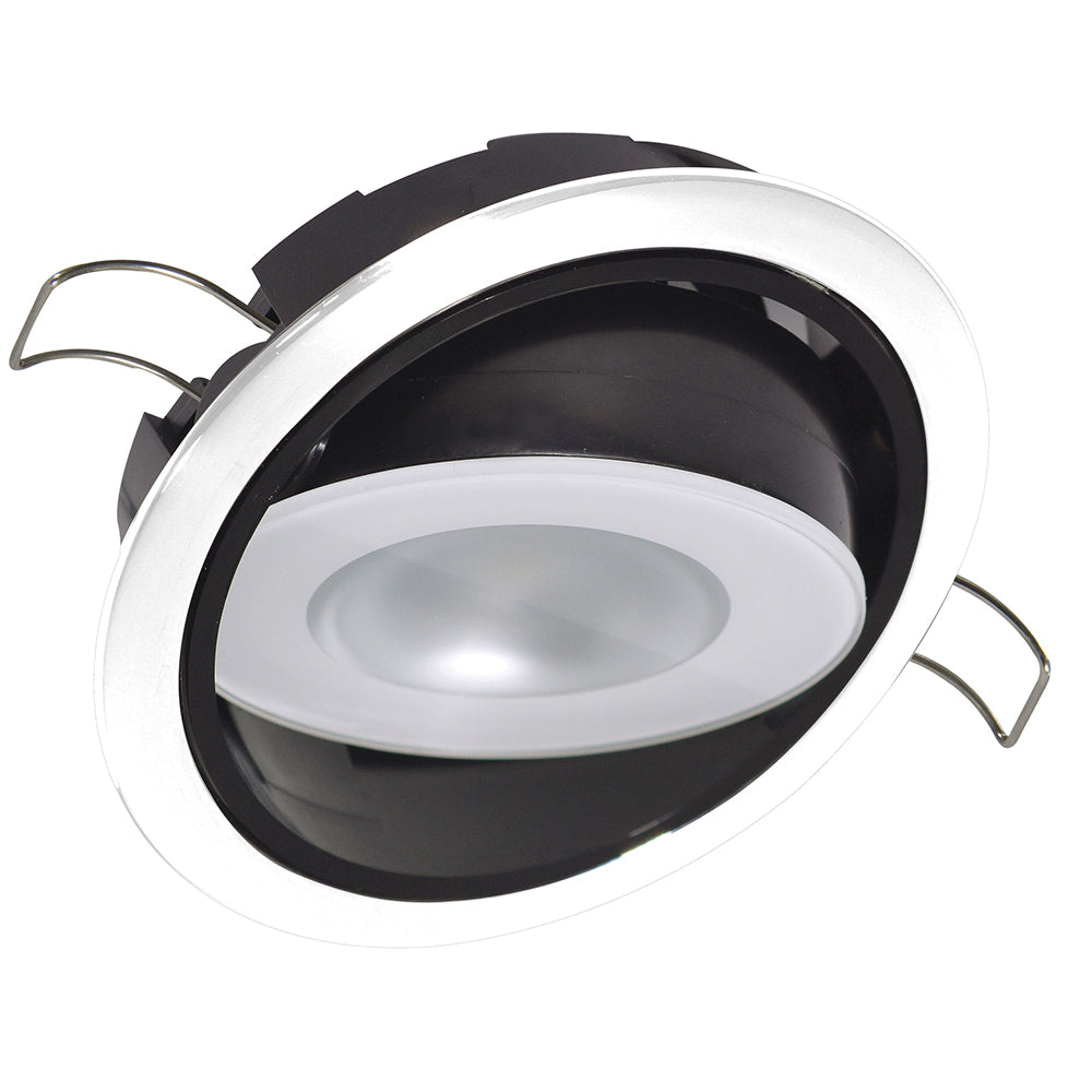 Luz descendente posicionable Lumitec Mirage - Atenuación blanca - Bisel blanco