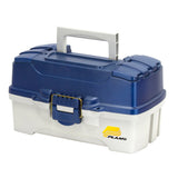 Plano Caja de aparejos de 2 bandejas con doble acceso superior - Azul metálico/Blanco roto