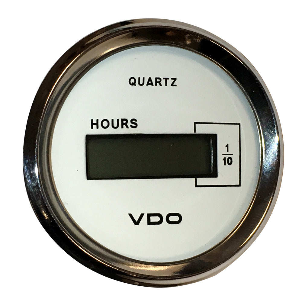 Horómetro LCD VDO Cockpit Marine 52mm (2-1/16") - Esfera blanca/Bisel cromado