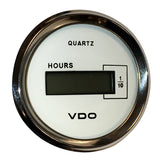 Horómetro LCD VDO Cockpit Marine 52mm (2-1/16") - Esfera blanca/Bisel cromado