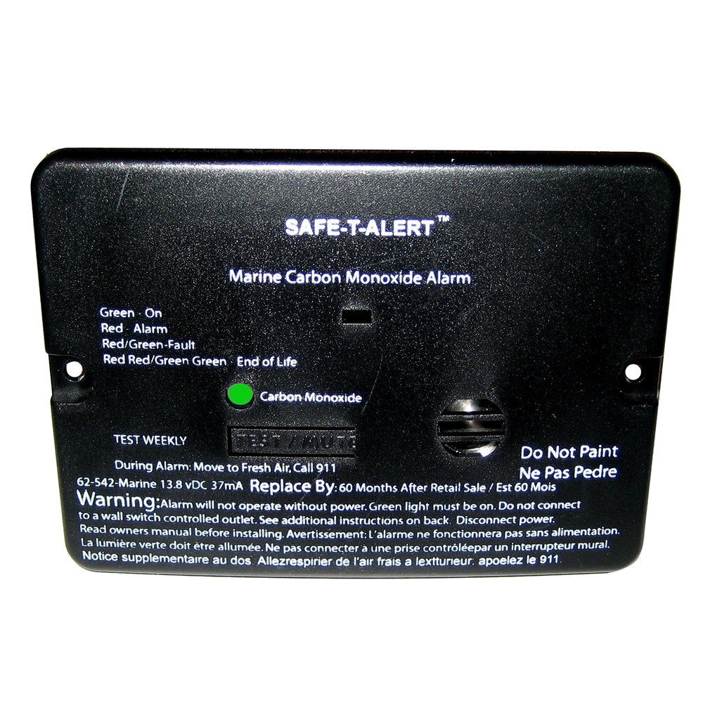 Alarma de monóxido de carbono serie 62 Safe-T-Alert - 12V - 62-542-Marine - Montaje empotrado - Negro