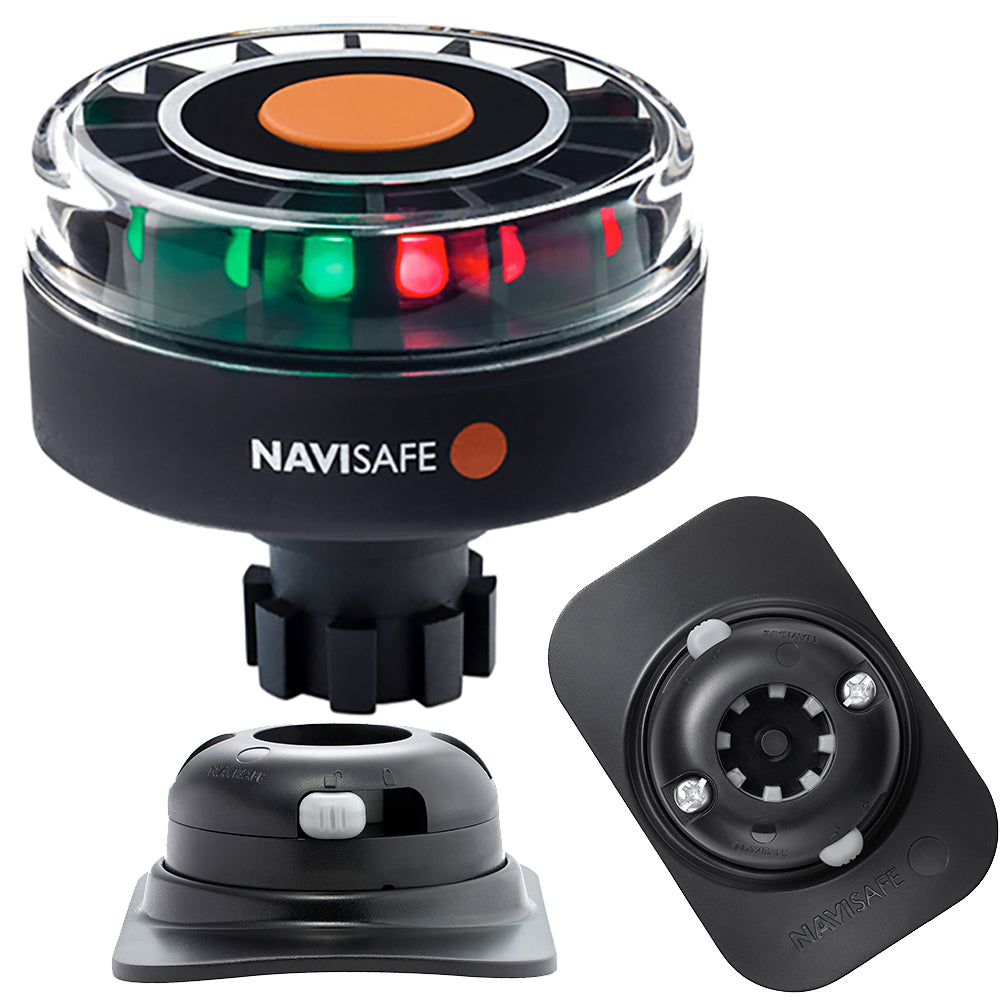 Navisafe Navilight Tricolor 2NM con base Navibolt y soporte para embarcación semirrígida - Negro