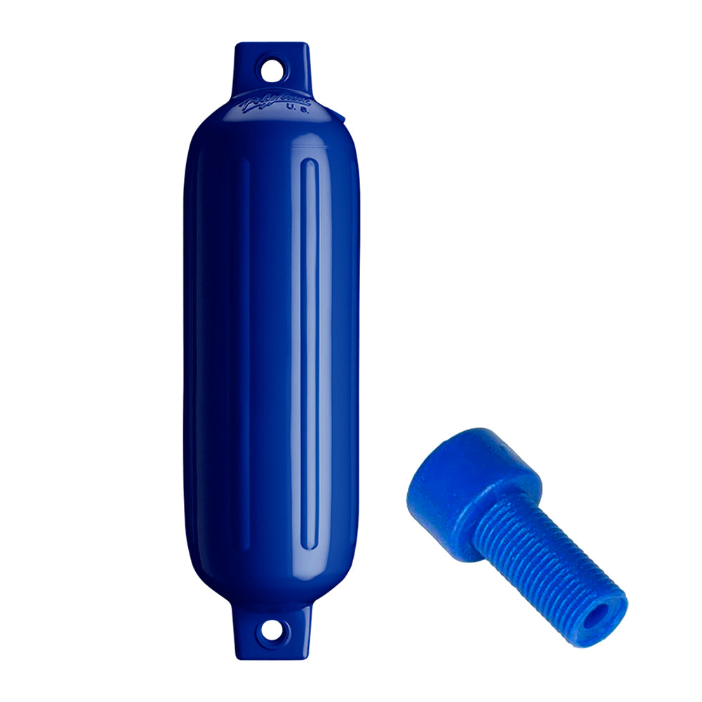 Defensa Polyform G-3 de doble ojo de 14 cm x 48 cm - Azul Cobalto con adaptador