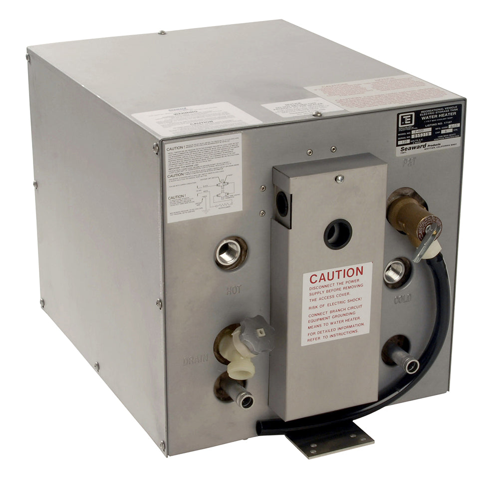 Calentador de agua caliente Whale Seaward de 6 galones con intercambiador de calor frontal - Acero galvanizado - 240 V - 1500 W
