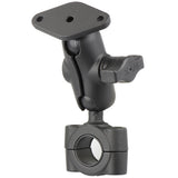 RAM Mount RAM® Torque™ 3/4" - 1" Diameter Handlebar/Rail Base with 1" Ball, SHORT Arm and Diamond Plate