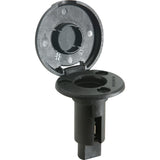 Attwood LightArmor Base Enchufable - 2 Pines - Negro - Redonda