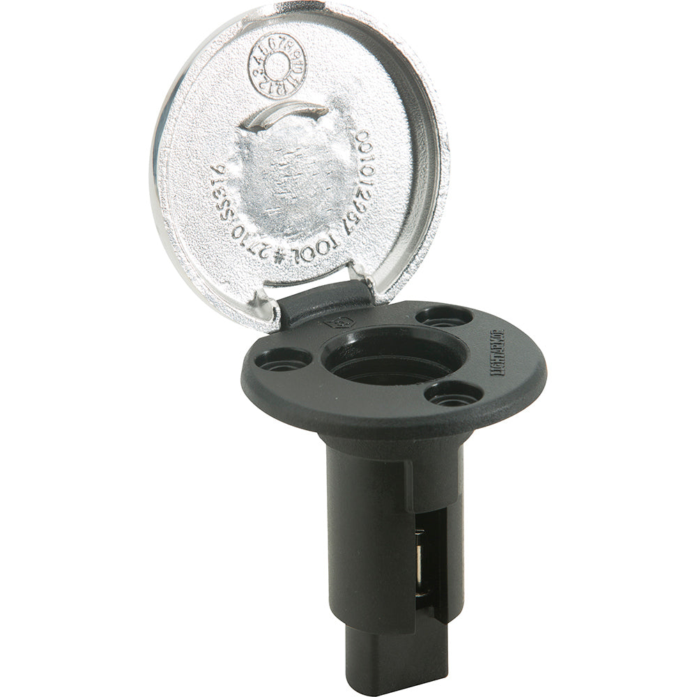 Base enchufable Attwood LightArmor - 2 pines - Acero inoxidable - Redonda