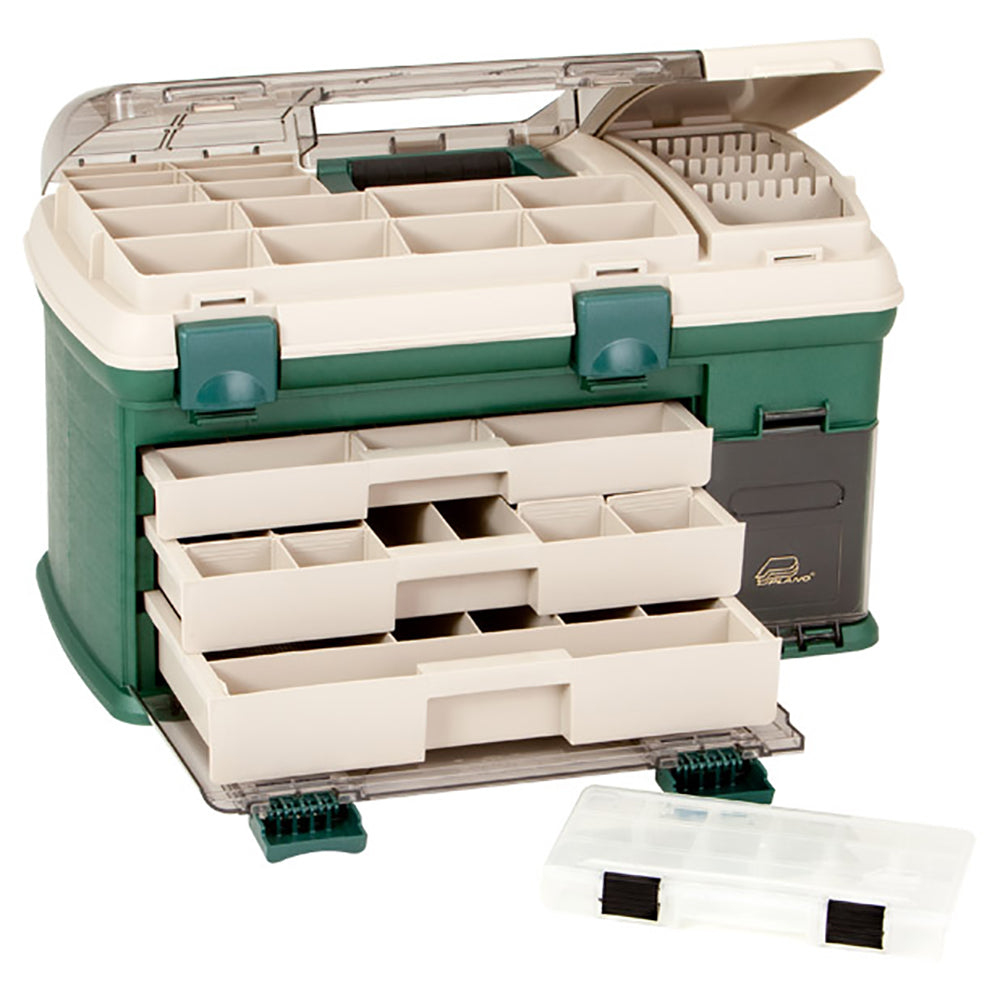 Caja de pesca Plano de 3 bandejas XL - Verde/Beige