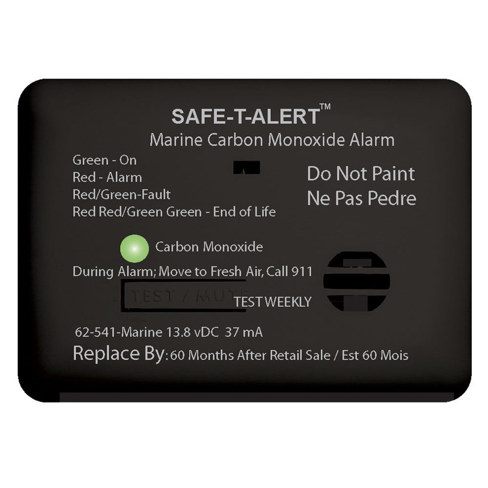Alarma de monóxido de carbono Safe-T-Alert Serie 62 - 12V - 62-541-Marine - Montaje en superficie - Negro