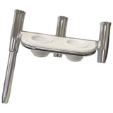 Tigress Offset Triple Rod Holder w/Cup Holders - Starboard Side - Polished Aluminum