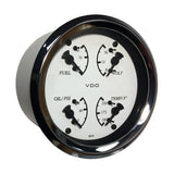 VDO Cockpit Marine 85mm (3-3/8") Medidor 4 en 1 - Esfera/Bisel Blanco