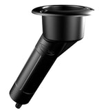 Portacañas y portavasos de plástico de 30° Mate Series - Drenaje - Tapa redonda - Negro